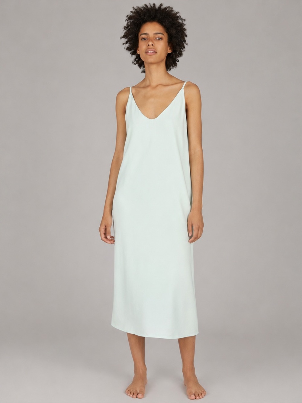 Everlane Japanese GoWeave Long Slip Dress Women Mint Green Size 6 Minimalist